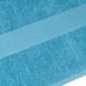Махровий рушник з бордюром, блакитний - 40х70см