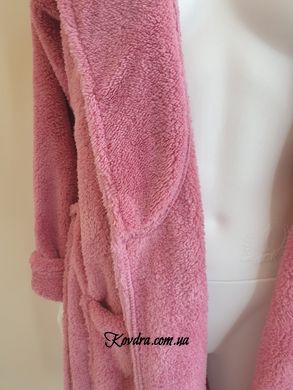 Халат жіночий довгий махровий з капюшоном Welsoft пудровий, розмір M