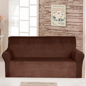 Чехол для дивана велюр коричневый, lv81142