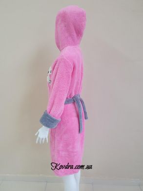 Халат жіночий довгий на блискавці з капюшоном Welsoft ніжно-рожевий, розмір L
