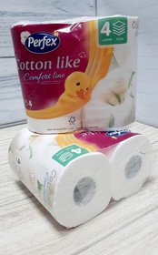 Туалетная бумага PERFEX COTTON COMFORT, 100 листов 4 шт 4 слоя (7934)
