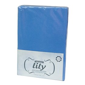 Трикотажная простынь на резинке Lily + 2 наволочки, blue