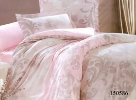 Комплект постельного белья "Вензель розовый" без ткани-компаньона, семейный семейный