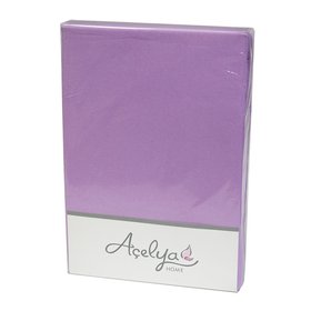 Трикотажная простынь на резинке Acelya + 2 наволочки, purple