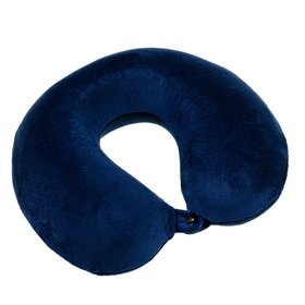 Подушка-рогалик дорожня "Рогалик Меморі Велюр" (темно-синій), 30x30см