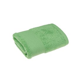 Махровий рушник з бордюром, зелений - 40х70см