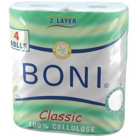 Туалетная бумага BONI CLASSIC, 4 шт в уп. 2 слоя (5750)