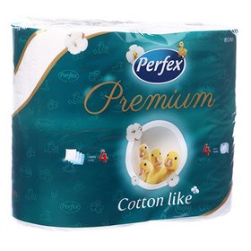 Папір туалетний PERFEX PREMIUM COTTON, 130 аркушів 4шт 4 шари (7040)