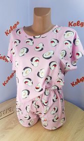 Пижама трикотажная "Авокадики розовые", размер XL