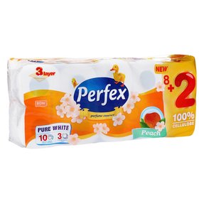 Туалетная бумага PERFEX, 8+2 шт Персик 3 слоя (5941)