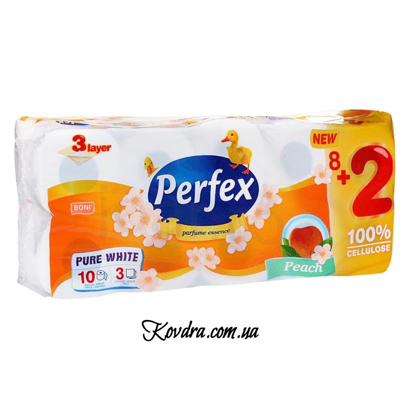 Папір туалетний PERFEX, 8+2 шт Персик 3 шари (5941)