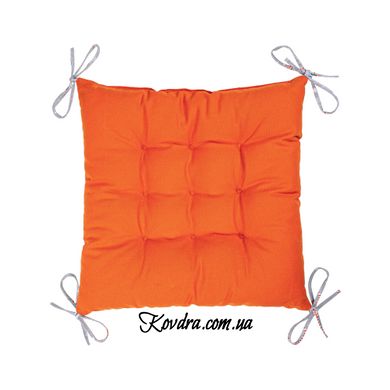 Подушка двостороння з зав'язками на стілець "Гноми" сірий/помаранчевий, 40х40 см
