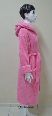 Халат жіночий довгий махровий з капюшоном Welsoft рожевий, розмір L