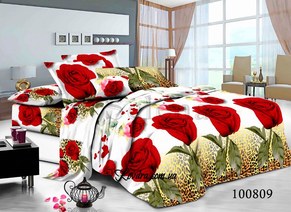 Комплект постельного белья "Роза леопардовая", двойной двуспальный