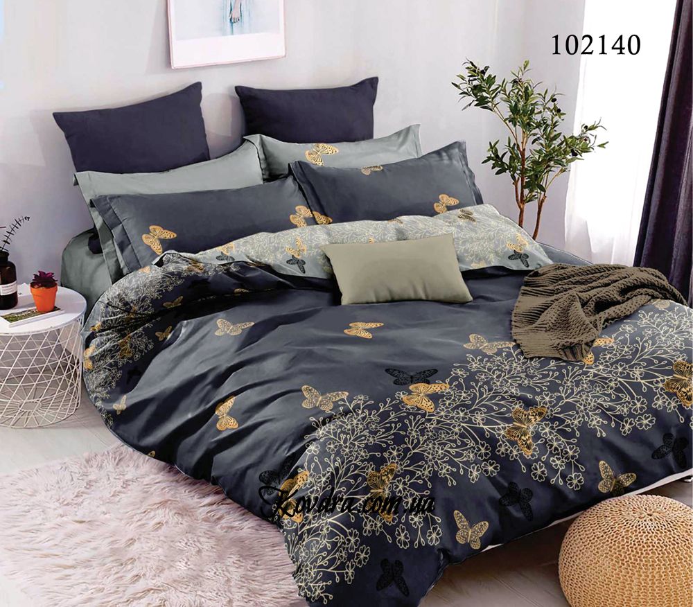 Комплект постельного белья бязь "Ночные бабочки" с тканью-компаньоном, полуторный
