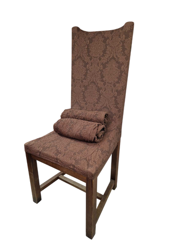 Чехол на стул жаккард без оборок DAMASK DARK BROWN, Турция