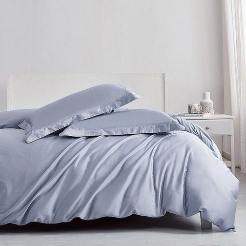 Комплект постельного белья сатин "FOREVER BLUE Premium", семейный на резинке