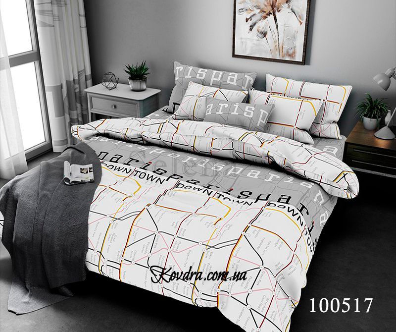 Комплект постельного белья "Карта" без ткани-компаньона, семейный семейный