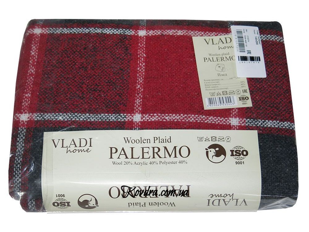 Плед Palermo 07/SOFA білий-червоний-т.сер, 140х200 см