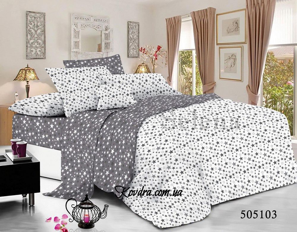 Комплект постельного белья "Звездочки" с тканью-компаньоном, двухспальный двойной