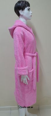 Халат жіночий довгий махровий з капюшоном Welsoft ніжно-рожевий, розмір S