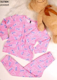 Пижама детская розовая, рост 116