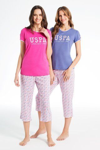 Одежда для дома "US Polo Assn - Футболка и бриджи 15601 фуксия", М
