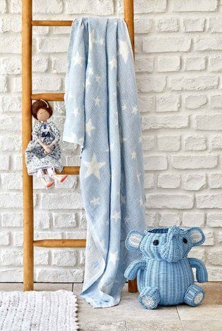 Дитяче покривало Baby star mavi синій, 80х120см 80х120
