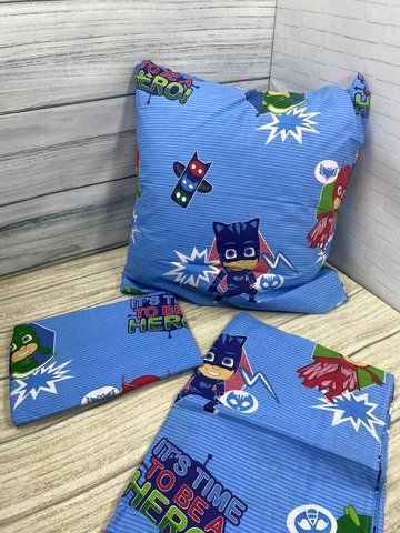 Комплект постільної білизни бязь "PJ Masks"+подушка 70х70 см, підлітковий