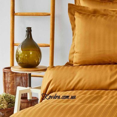 Комплект постельного белья "Karaca Home сатин - Charm bold hardal" горчичный, полуторный