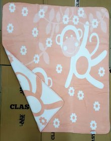 Детский плед-одеяло "Обезьянки" терракотовый, 100х120 см
