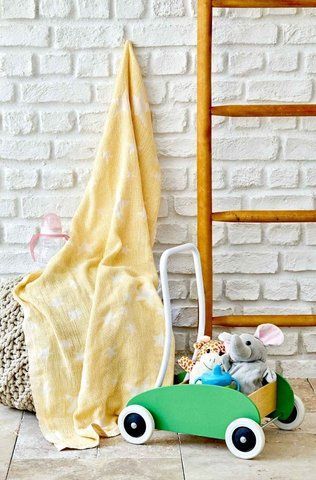 Дитяче покривало Baby star sari жовтий, 80х120см 80х120