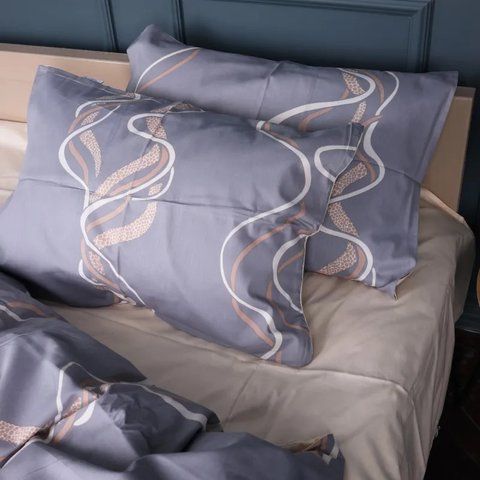 Простирадло MirSon Сатин 22-1407 Wavy lines, 150х220 см