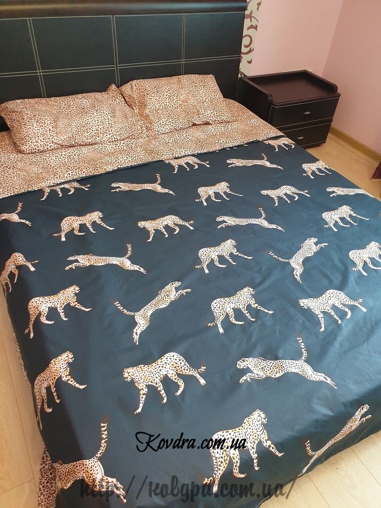 Комплект постельного белья "Дикая кошка"евро двуспальный евро