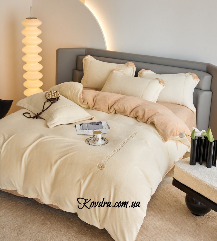 Комплект постельного белья велюр "Diamond Light", евро двуспальный