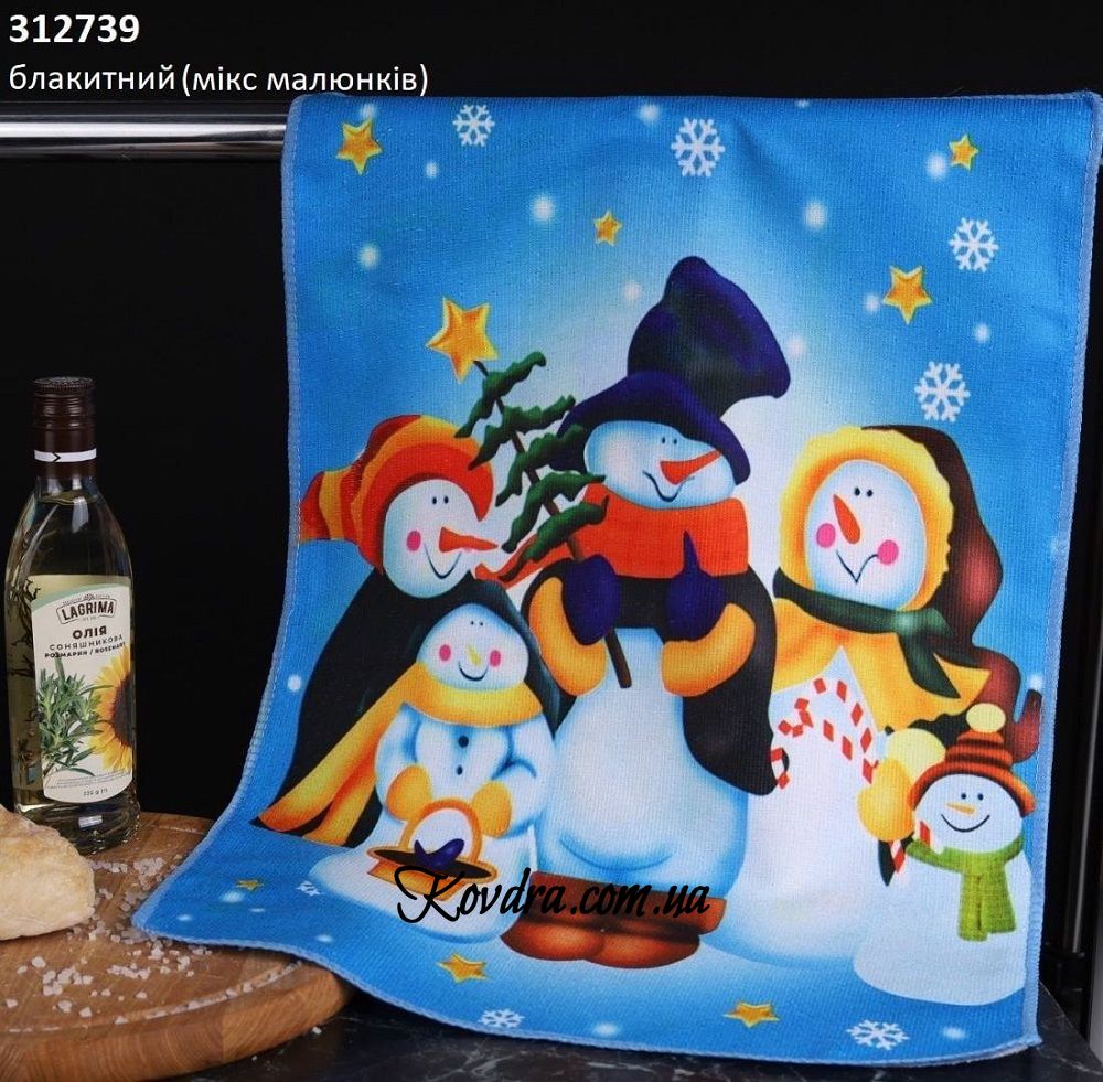 Кухонное полотенце "Snowman family", 40х57