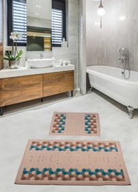 Набор ковриков для ванной - Bouble Blue, 50х60см + 60х100см