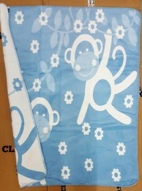 Детский плед-одеяло "Обезьянки" голубой, 100х120 см
