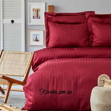 Комплект постельного белья "Karaca Home сатин - Charm bold bordo" бордо, полуторный