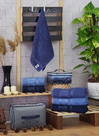 Набор бамбуковых полотенец "Aynali Agac Bamboo Desen" синие, 50х90 см (3 шт)