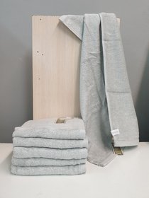 Кухонное махровое полотенце светло-серое, 30х50 см
