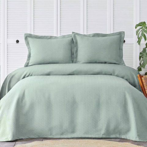 Покривало з наволочкою "Karaca Home - Charm bold mavi" блакитне, 160х240 см