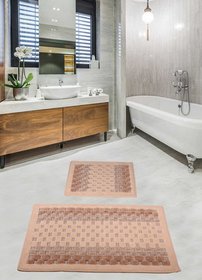 Набір килимків для ванної - Kareli Red, 50х60см + 60х100см cb11007233