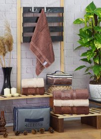 Набор бамбуковых полотенец "Aynali Agac Bamboo Desen" коричневые, 50х90 см (3 шт)