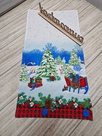 Кухонний рушник рогожка "Christmas trees", 35х70см