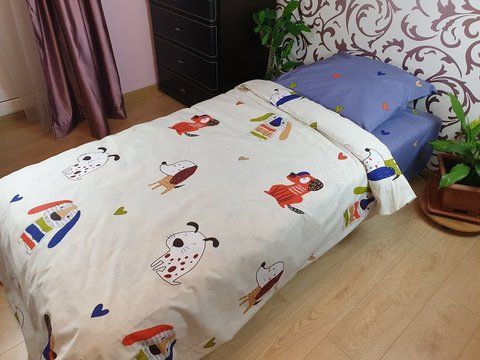 Комплект постільної білизни бязь "Puppies", підлітковий
