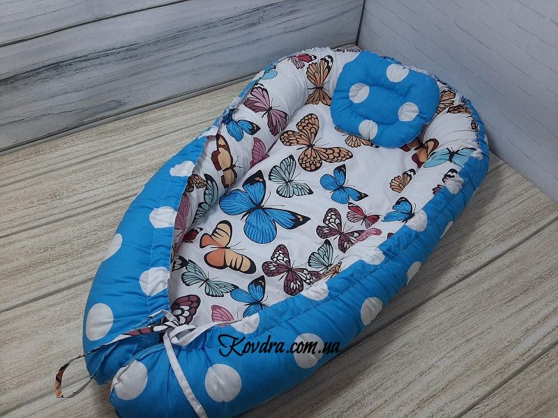 Кокон та подушка для новонароджених "Метелики"