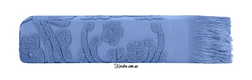 Жакардовий рушник з бахромою "Isabel Soft" світло-блакитний, 30х50см