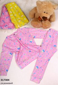 Пижама детская светло-розовая, рост 128