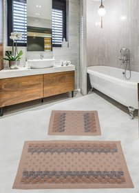 Набір килимків для ванної кімнати - Kareli Blue, 50х60см + 60х100см cb11007234